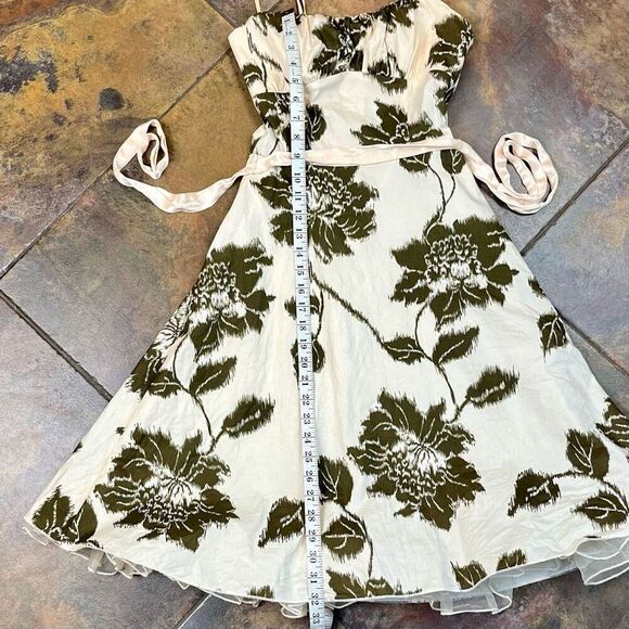 Ruby Rox Cream And Brown Floral Sundress Pink Waist Ribbon 5 - Picture 7 of 13